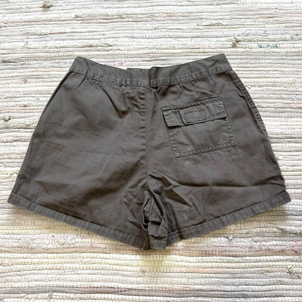 Khaki gray low rise mini cargo shorts